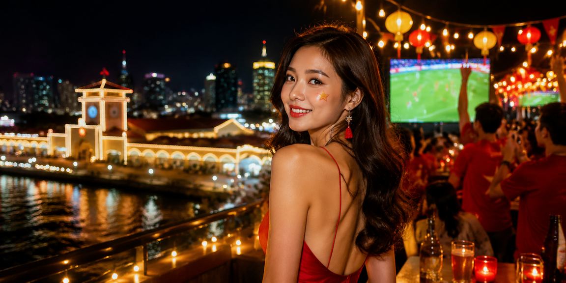Người hâm mộ bóng đá theo dõi kèo cược tại bãi biển TP. Hồ Chí Minh
